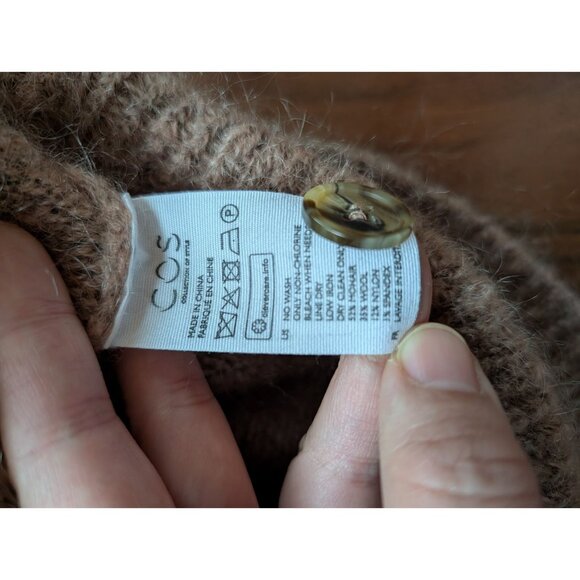 COS Womens Cardigan wool alpaca in Heathered Camel Size S - Picture 6 of 8